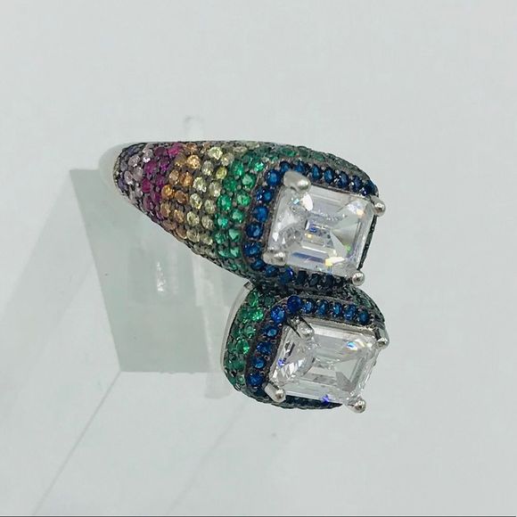 NWT PRIDE RAINBOW STERLING SILVER COCKTAIL RING - Picture 6 of 11